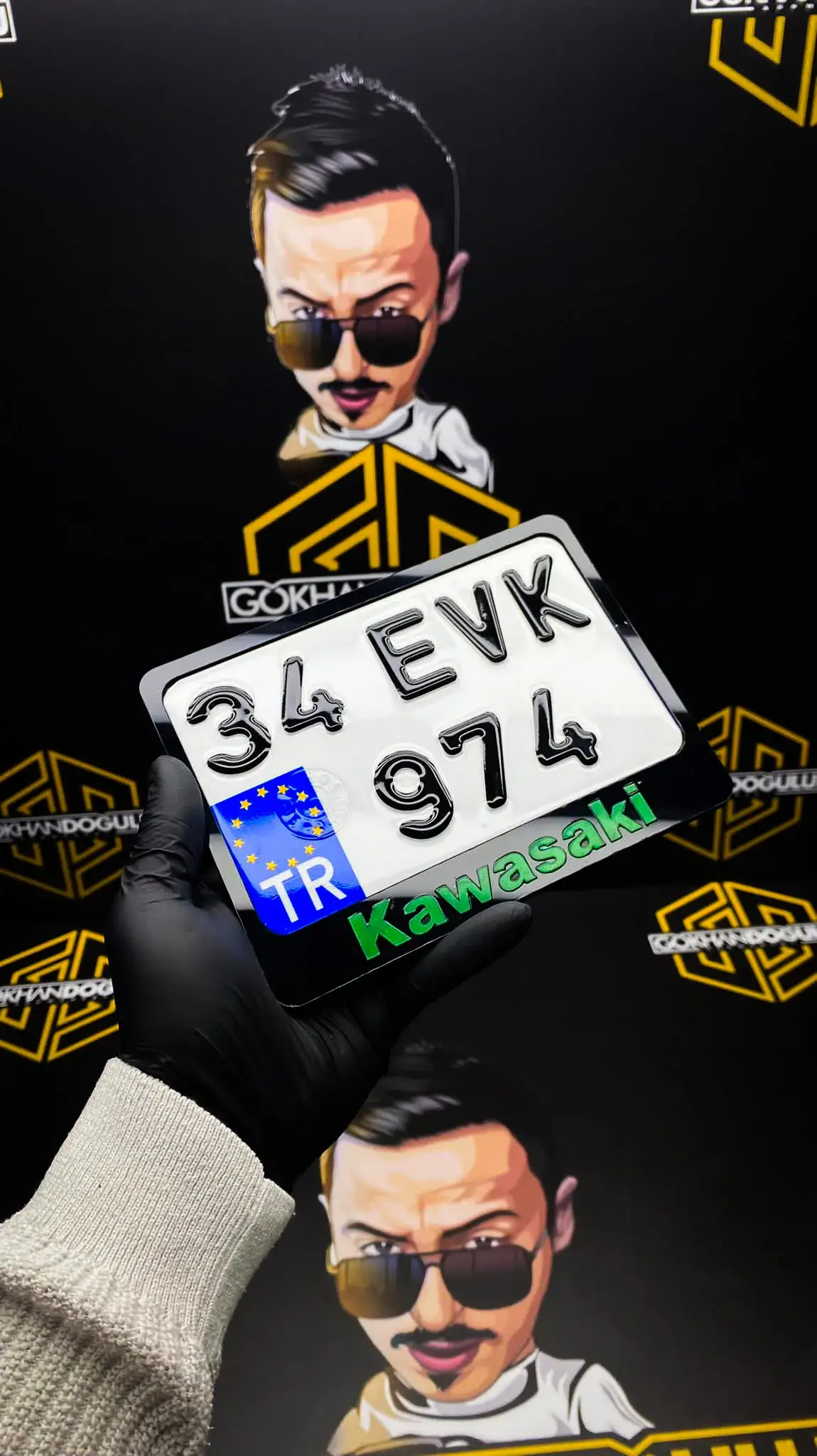 Kawasaki Motor Plakalık ( Bisiklet Boy )
