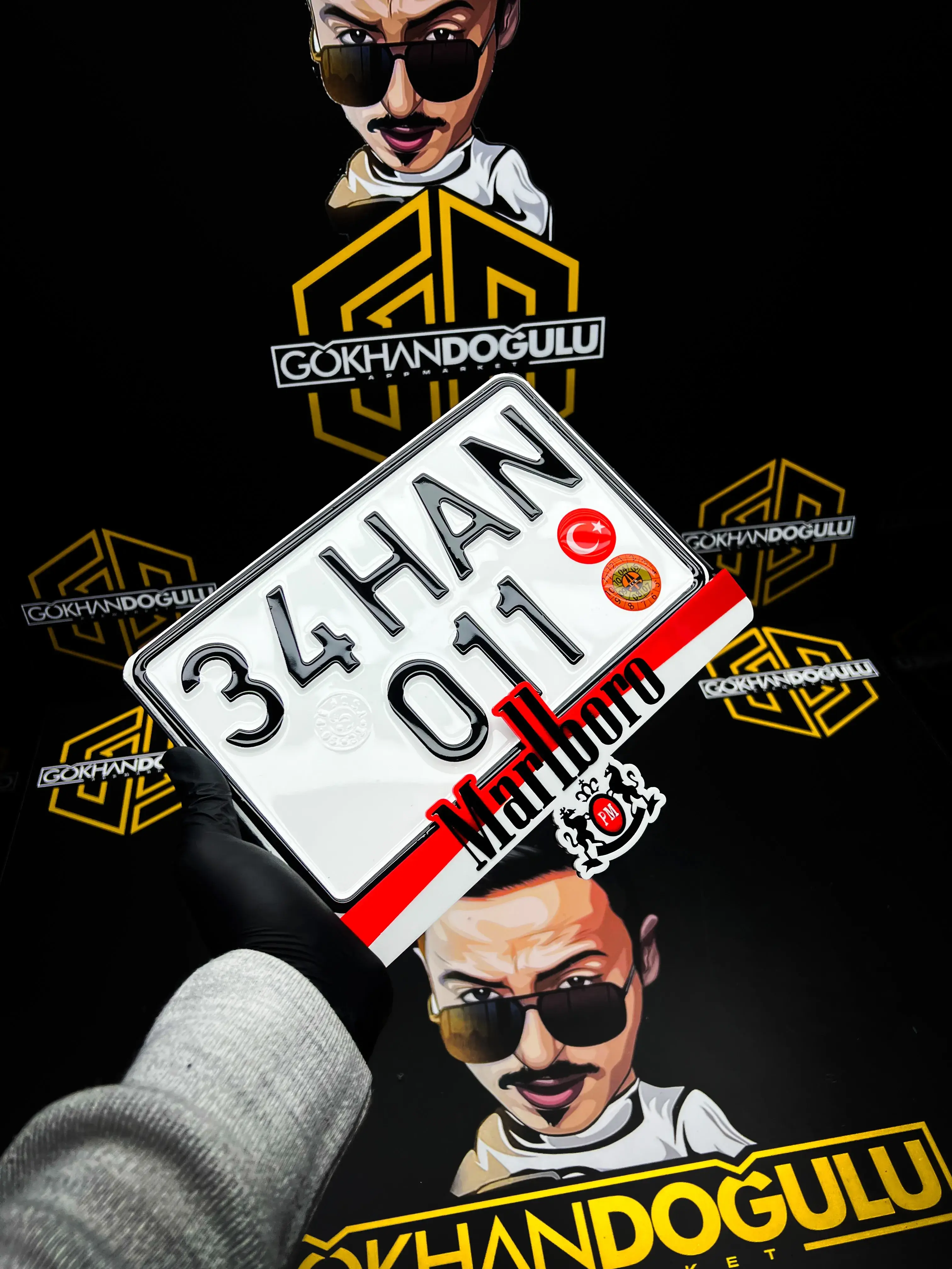 Marlboro Tasarımlı Motor Plakalık