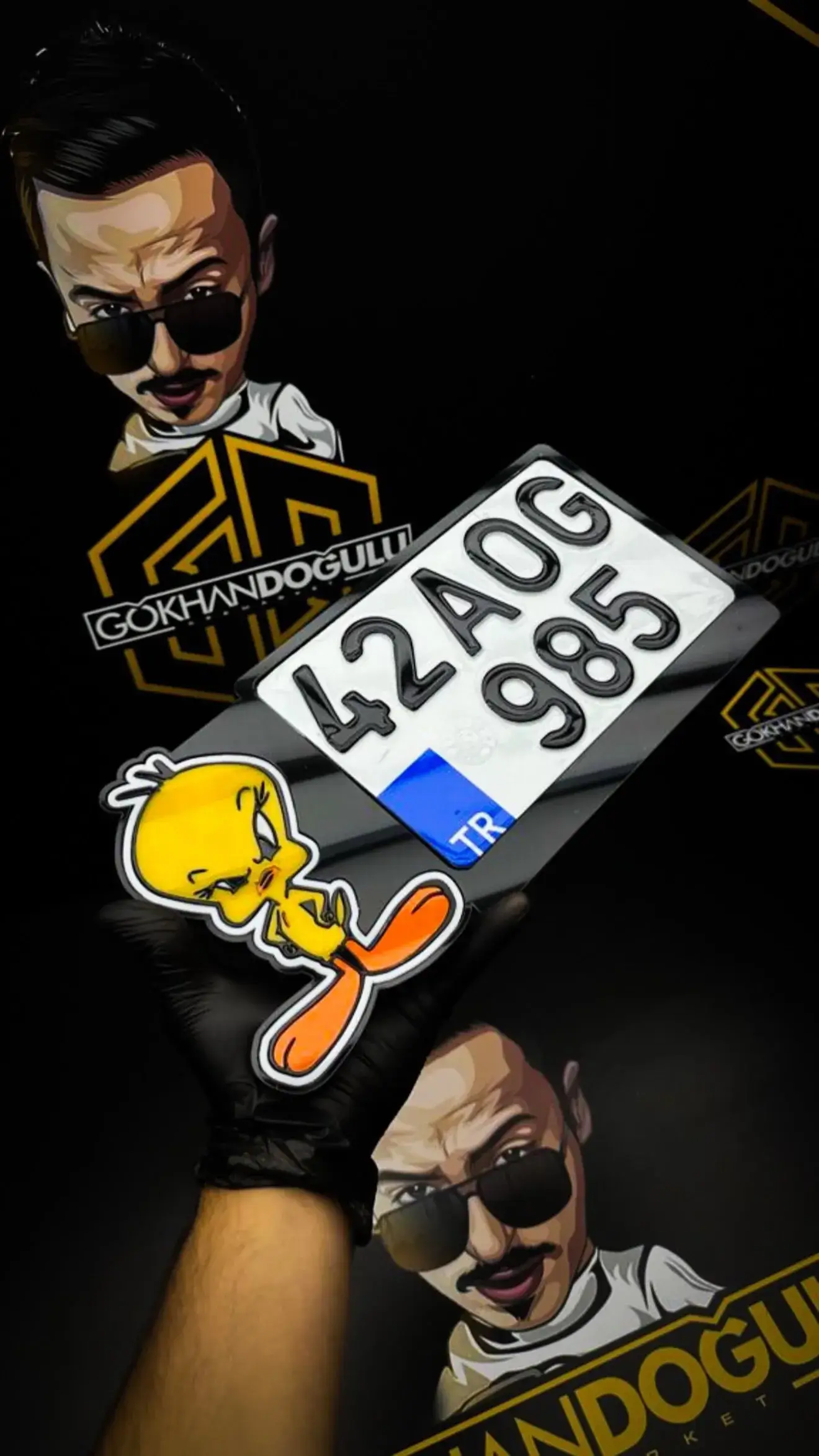 Motor Plakalık Kızgın Tweety Tasarımlı
