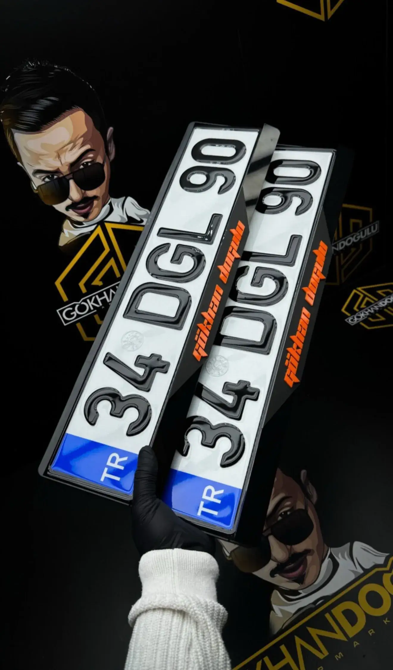 Ortası Mat Premium Takmatik Plakalık